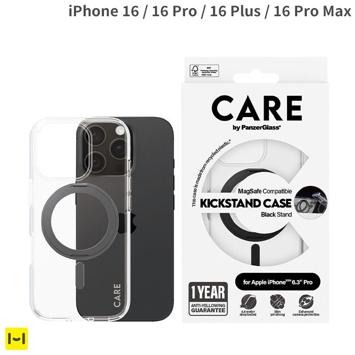 [iPhone16/16 Pro/16 Plus/16 Pro Max専用]CARE by PanzerGlass Feature Case Kickstand & MagSafe