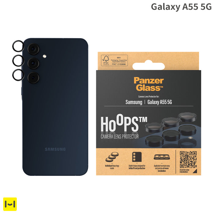 [Galaxy A55 5G専用]PanzerGlass Hoops Camera Lens Protebotr Black