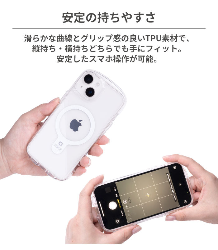 [iPhone 15/15 Pro/15 Plus/15 Pro Max/14/14 Pro/14 Plus/13/13 Pro専用]iFace Look in Clear Hybrid Magneticケース(クリア)