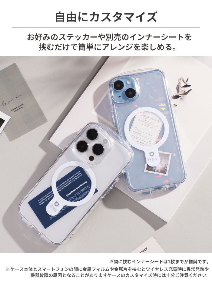 [iPhone 15/15 Pro/15 Plus/15 Pro Max/14/14 Pro/14 Plus/13/13 Pro専用]iFace Look in Clear Hybrid Magneticケース(クリア)