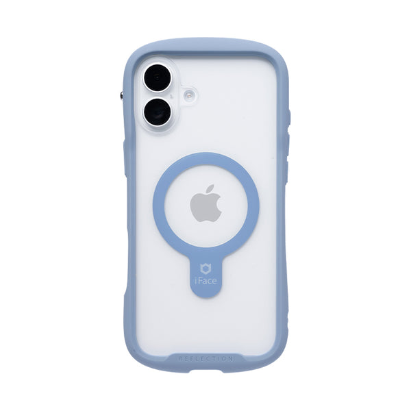 [iPhone16Plusケース]MagSafe対応 iFace Reflection / Reflection Neo MagSynq 強化ガラスクリアケース ペールブルー