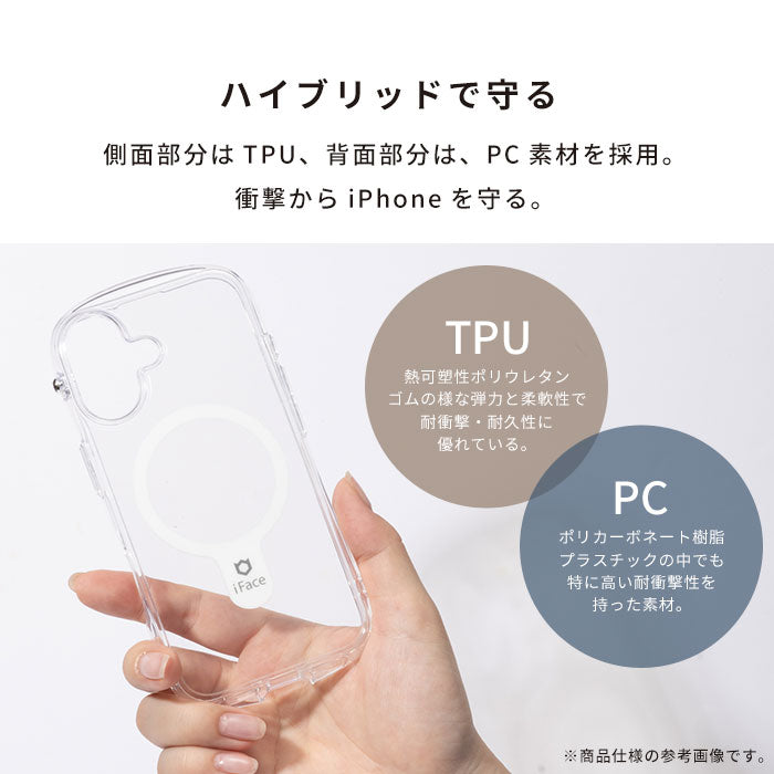 【iPhone 16/16 Pro/16 Plus/16 Pro Max/15/14/13専用】iFace Look in Clear Hybrid MagSynqケース(クリア)