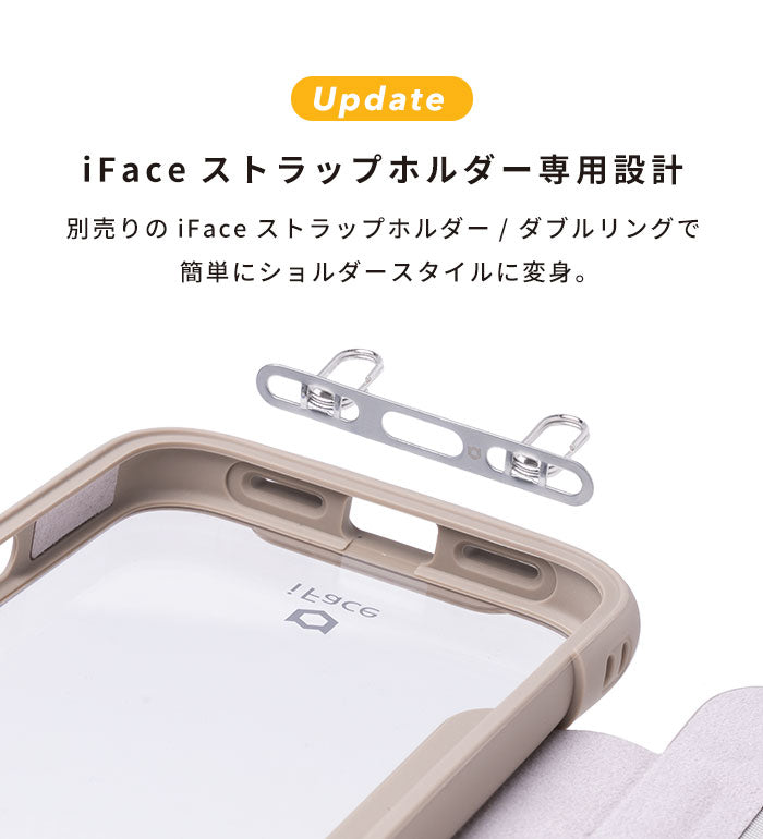 [iPhone 16/16 Pro/15/14/13専用]iFace Reflection ダイアリー ポリカーボネート クリアケース