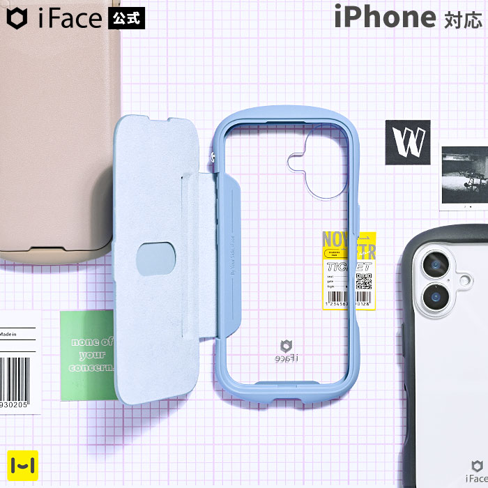 【iPhone 16/16 Pro/16e/15/14/13専用】iFace Reflection ダイアリー ポリカーボネート クリアケース