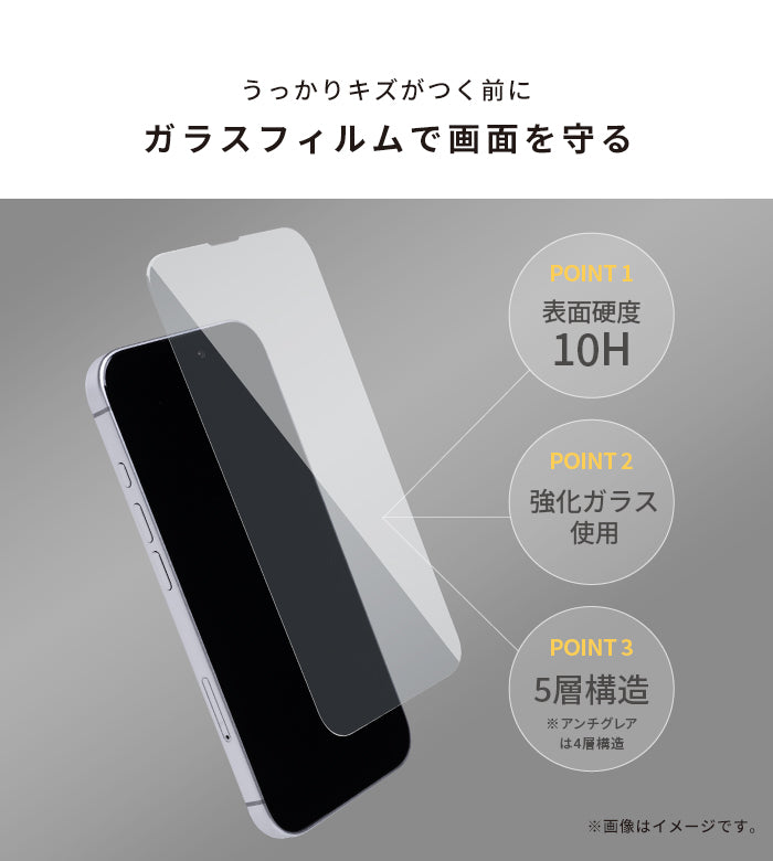 [iPhone 16/16 Pro/15/14/14 Pro/13/13 Pro専用]iFace Round Edge Tempered Glass Screen Protector ラウンドエッジ強化ガラス 画面保護シート ゴリラガラス(アンチグレア/ブルーライトカット)