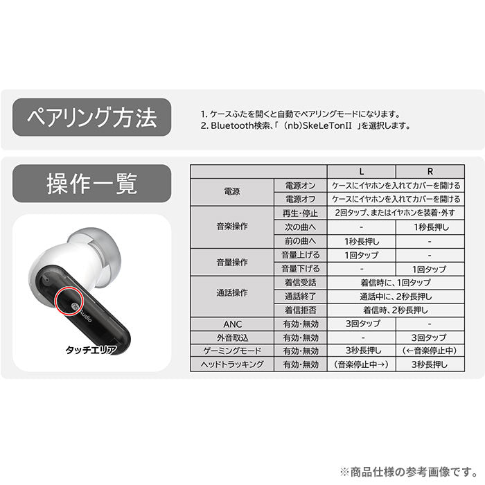 (nb)Audio SkeLeTonⅡ Bluetooth5.4対応 ANC・ゲーミングモード搭載