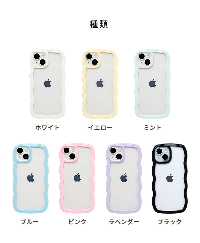 [iPhone 16/16 Pro15/15 Pro/14/14 Pro/13/13 Pro/12/12 Pro/SE(第3/第2世代)/8/7専用]ULTRA FINE Wavy Frame iPhoneケース