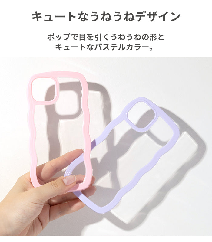 [iPhone 16/16 Pro15/15 Pro/14/14 Pro/13/13 Pro/12/12 Pro/SE(第3/第2世代)/8/7専用]ULTRA FINE Wavy Frame iPhoneケース