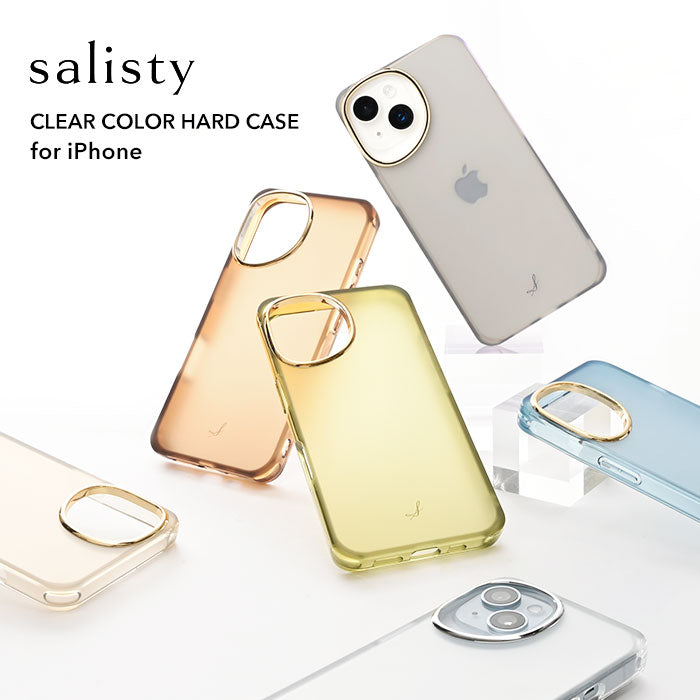 【iPhone 16/16Pro/16e/15/15Pro/14/14 Pro/13/13 Pro/13 mini/12/12 Pro/12 mini専用】salisty(サリスティ)クリアカラー耐衝撃ハードケース