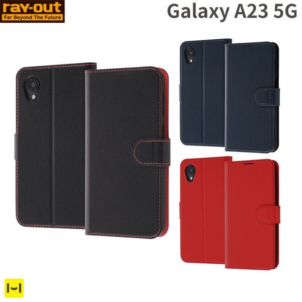 Galaxy A23 5G専用]ray-out レイ・アウト 手帳型ケース シンプル 