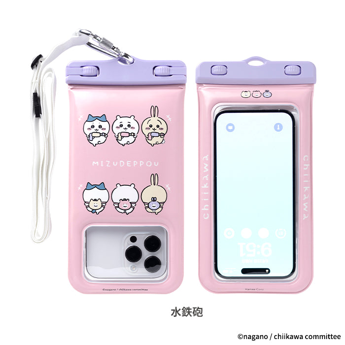 ちいかわ/DIVAID 防水スマホケース (お風呂 海 プールに浮く) ショルダーストラップ付き【各種スマートフォン対応】